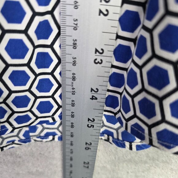 Womens Chicos Blue Hexagon Pattern Shirt No Iron Button Up Long Sleeve Size 3 - Picture 6 of 8